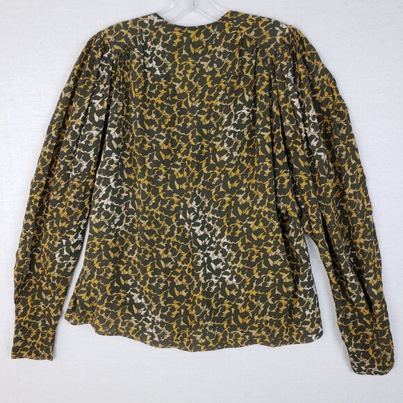 ISABEL MARANT Amirya Floral Top Blouse Bronze Balloon Sleeves size 38 / M - Picture 9 of 15
